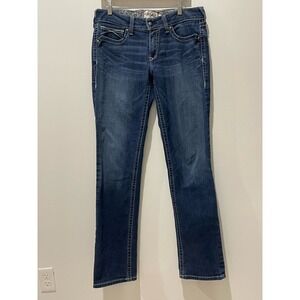 Ariat Womens Jeans Blue 31XL Stretch Denim REAL Straight Western Cowgirl Pants